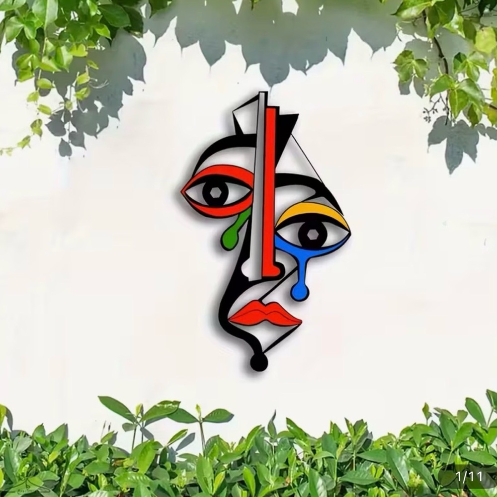 NEW Wall Sculpture colorful modern/cubic Picasso inspired face wall piece of art
